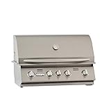 Bullet 86329 4-Burner Built (NG) Grill Head, Stainless Steel