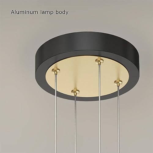 Chandelier gold circular flush mount dimmable plafonnier suspension noir