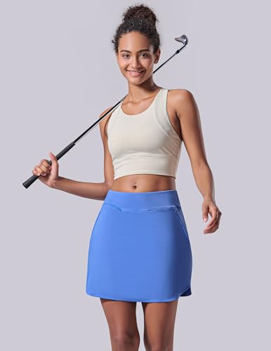 3 Pack Women's Athletic Skirts with Shorts Underneath, Tennis Golf Skorts Tummy Control Pockets for Workout Gym4