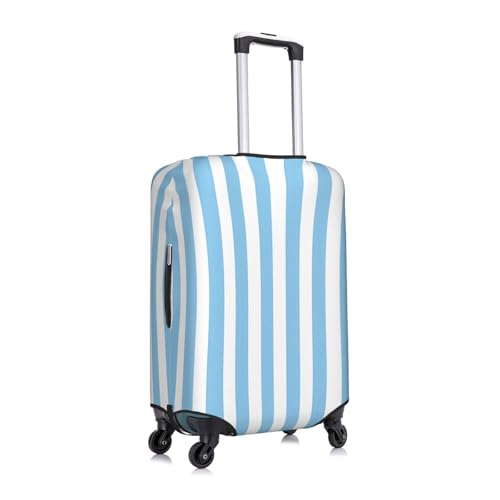 Blue Stripe Elastic Travel Luggage Cover, Washable Spandex Suitcase Protector, Anti-Scratch Fits 18-32 Inch3
