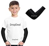 DropDeal Hand Arm Sleeves for kids & Childrens Boys & Girls 5-15 Years Comfortable With UV Sun Burn Tan Protection UPF 50 Perfect For Sports Cricket Running and Outdoor Activities (1 Pair-Black)