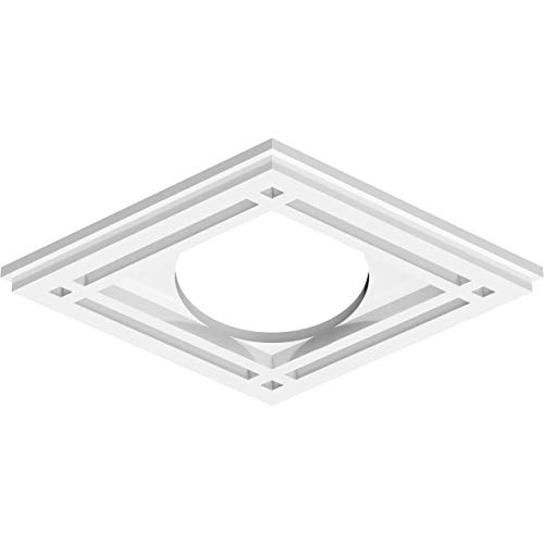 Image of Ekena Millwork CMP14X9DD-05000 Diamond Architectural Grade PVC Contemporary Urethane Ceiling Medallions 14 inchW x 9 3 /8 inchH x 5 inchID x 4 3 /4 inchC x 1 inchP