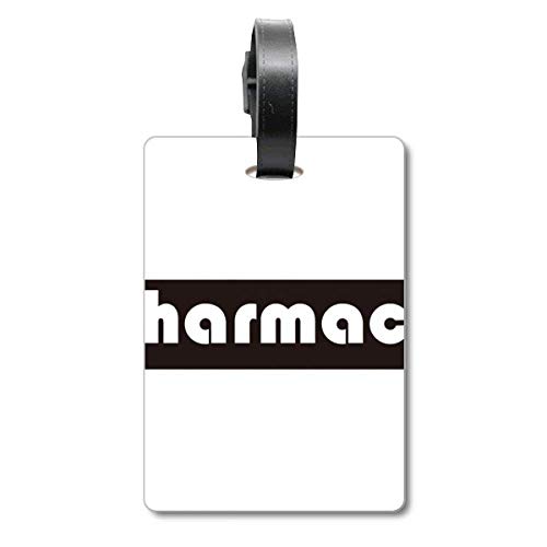 Étiquette valise Course and Major Pharmacy imperméable avec attache renforcée noire