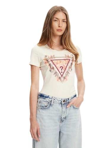 T-shirt GUESS femme fleurs haut écoresponsable à manches courtes