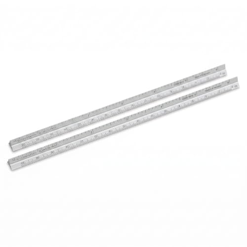 Alumicolor 3610-1 Aluminum Combination Pocket Scale, 6IN, Silver (Pack of 2)