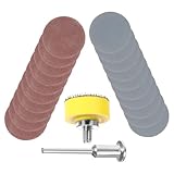NUOBESTY 1 Zoll Schleifpads mit 100 Stück Rundes Schleifpapier mit 1/8 zoll Schaft Flexible Polier und Schleifpads für Metall Holz Kunststoff Aluminiumfelgen Kompakt und Vielseitig