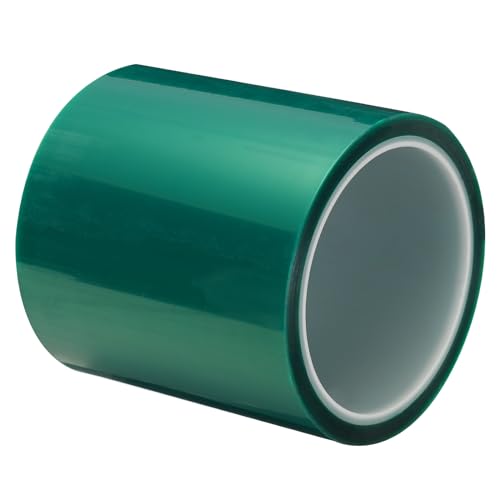 Image of MECCANIXITY Resin Tape Silicone Adhesive Tape High Temperature Resistance Easy Peeling Polyester for Epoxy Resin,River Tables,Craft,Remove Residue 3.94 Inch Wide 108FT Long(Green),Pack of 1