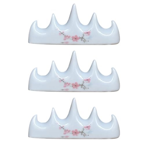 Genérico Soporte Cerámico para Pinceles de Caligrafía China Set de 3 Piezas Ranuras Múltiples Soporte Multifuncional para Plumas de Tinta Adecuado para Escritorio Casa y Oficina Diseño