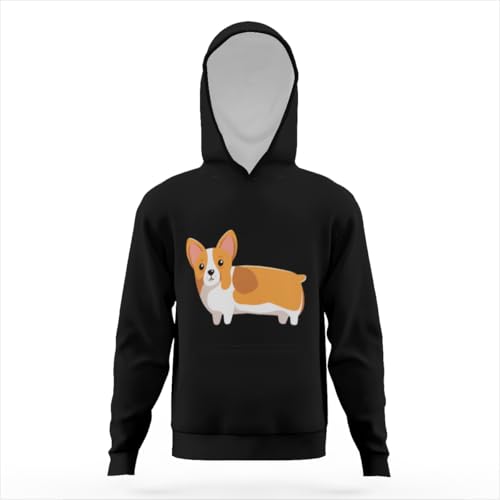 A Cute Corgi Dog Hoodies for Teen Girls Boys Lightweight Kangaroo Pocket Sweatshirt3
