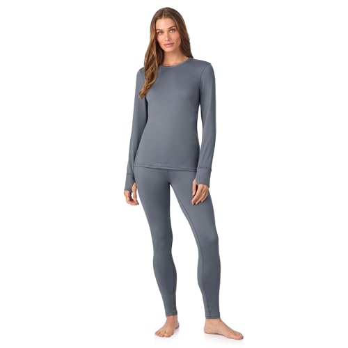 Cuddl Duds Womens Fleece Lined Thermal Base Layer Set  Long Sleeve Shirt & Leggings for Cold Weather  Lounge Set for Women