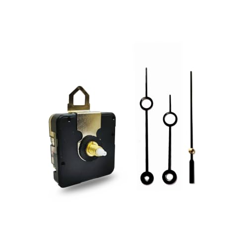Image of 18mm Sweep and Silent Clock Movement and Metal Needles Small Black | Non-Ticking Battery Operated Clock Machine Replacement for DIY Resin Clocks