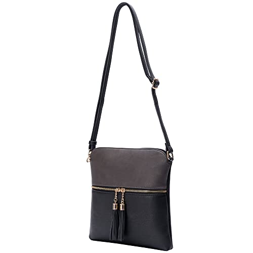 Image of Solene Womens Lightweight Medium Crossbody Purse with Tassel, Perfect Size Crossbody Bags for Daily Use, travel