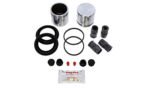 Bigg Red - Front Brake Caliper Repair Seal Kit & Pistons - Compatible with Vauxhall Meriva, Astra 2.0, Vectra, Zafira, 100, A6, A4 1.9, 1.8, 9-5, 9-3, Avensis, Superb, Passat