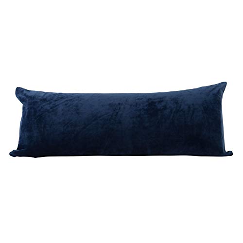 EVOLIVE Soft Micromink, Faux Fur, Faux Suede Body Pillow Cover Replacement with Zipper Closure (Navy, 21â€œX54)