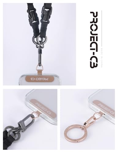 Phone Tether Tab ×1,Spring Ring ×1,Metal Patch,Universal Phone Lanyard Black - Photo 23 sur 29