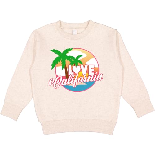 inktastic I Love California with Ocean and Palm Trees Toddler Sweatshirt 7 Natural Heather 28d13