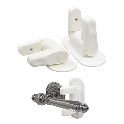 Lot de 3 verrous enfants pour poignées de porte de porte enfant Sécurité enfant pour bébé réglable à 180 ° pour bébé et animaux de compagnie auto-adhésif sans vis ni perçage (blanc) Cover