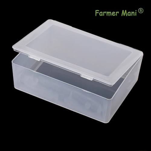 Image of 2 Pieces Rectangle Small Plastic Box Containers (5.2 x 3.86 x 1.69 inches) with Double Buckle for Collecting Small Items, Beads, Game Pieces, Business Cards, Crafts Accessories
