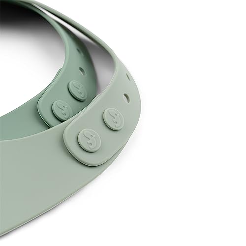 Done by Deer Croco Green Silicone Bib 2-Pack - Waterproof, Adjustable, Easy-to-Clean - Baby Must-Haves with Food-Grade Silicone3