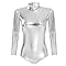 Callmo Damen Ballettanzug Langarm Metallic - Glänzender Bodysuit Für Tanz, Gymnastik & Fitness