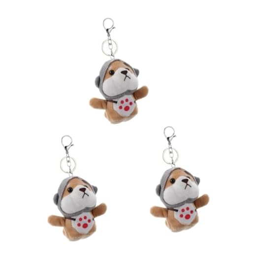 VALICLUD 3 Pecas Chaveiro Carteira Fofa Presentes Corgi Bolsas De Cachorro Para Cães Pequenos Porta-bolsas Para o Seu Carro Bolsa De Brinquedo Corrente Decorar Desenho Animado Pelúcia