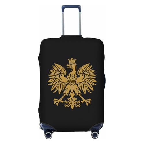 Polish Eagle Polska Poland Travel Luggage Cover Suitcase Protector Fits 18-21 Inch Case(Black,S)