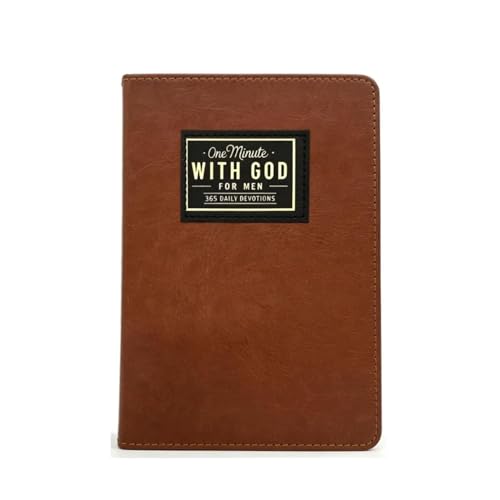 One minute WITH GOD for men,365 days of daily prayer brown book,2026 Mens Daily Devotional & Prayer Journal,Bible prayer tracking diary