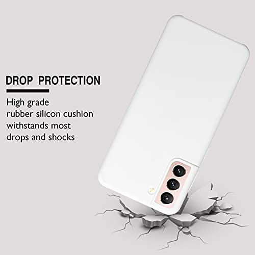 Image of LIRAMARK Liquid Silicone Soft Back Cover Case for Samsung Galaxy S21 (White)