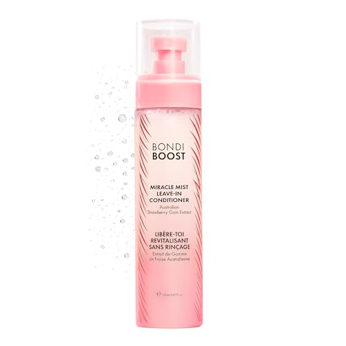 BONDIBOOST Miracle Mist Leave In Conditioner [5.07 Fl Oz] 2-in-1 Heat Protection Spray for Styling + Lightweight Mist for Detangling Glass Hair Biotin & Strawberry Extract Sulfate/Paraben Free