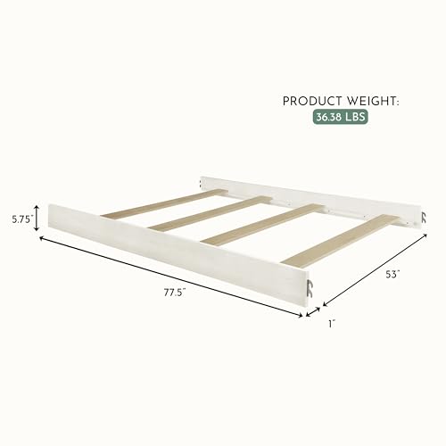 Image of evolur Full-Size Bed Conversion Rails, Designed & Tested for evolur Cribs, Durable Hardwood Build with Secure Mattress Slats, Easy Assembly - Vanilla Bean