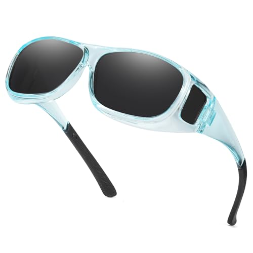 Trysee Polarized Fit Over Sunglasses for Men Women Wrap Around Sunglasses to Wear Over Glasses with UV Protection TS4106