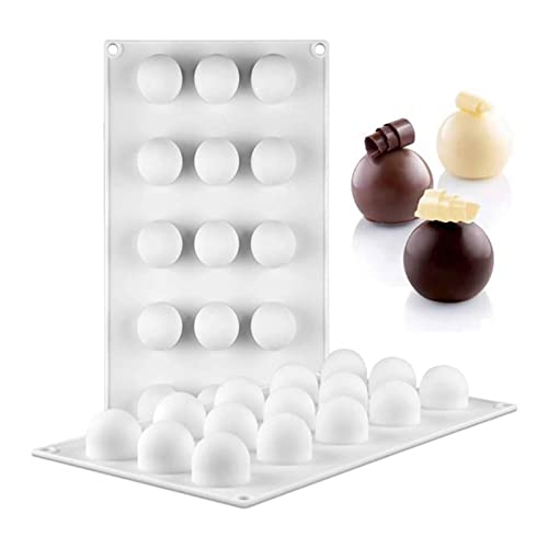 JaysCherry Forme de Sphère Moule en Silicone Antiadhésif - Multi-Cavités pour Muffins, Gâteau, Savon, Gelée, Pâtisserie, Cupcake #2