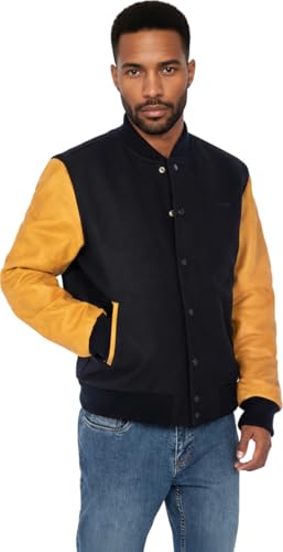 Schott NYC Homme Lcusa Teddy, Navy/Cognac, M EU