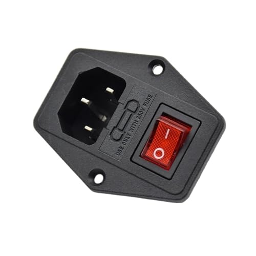 Conector interruptor de rocker IEC 3 Pin 320 C14 enchufe macho 16A 250V para fuentes de alimentación
