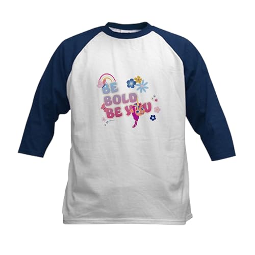 CafePress MLP Be Bold Baseball Jersey Kids Cotton Baseball Jersey, 3/4 Raglan Sleeve Shirt Navy/White