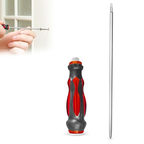 Image of GLUN 2 in 1 Screwdriver Hammer Head, Rubberised Handle Grip with Hammer Head 6 Inch 2 Shape Phillips, Flathead Screwdriver with Magnetic Tip