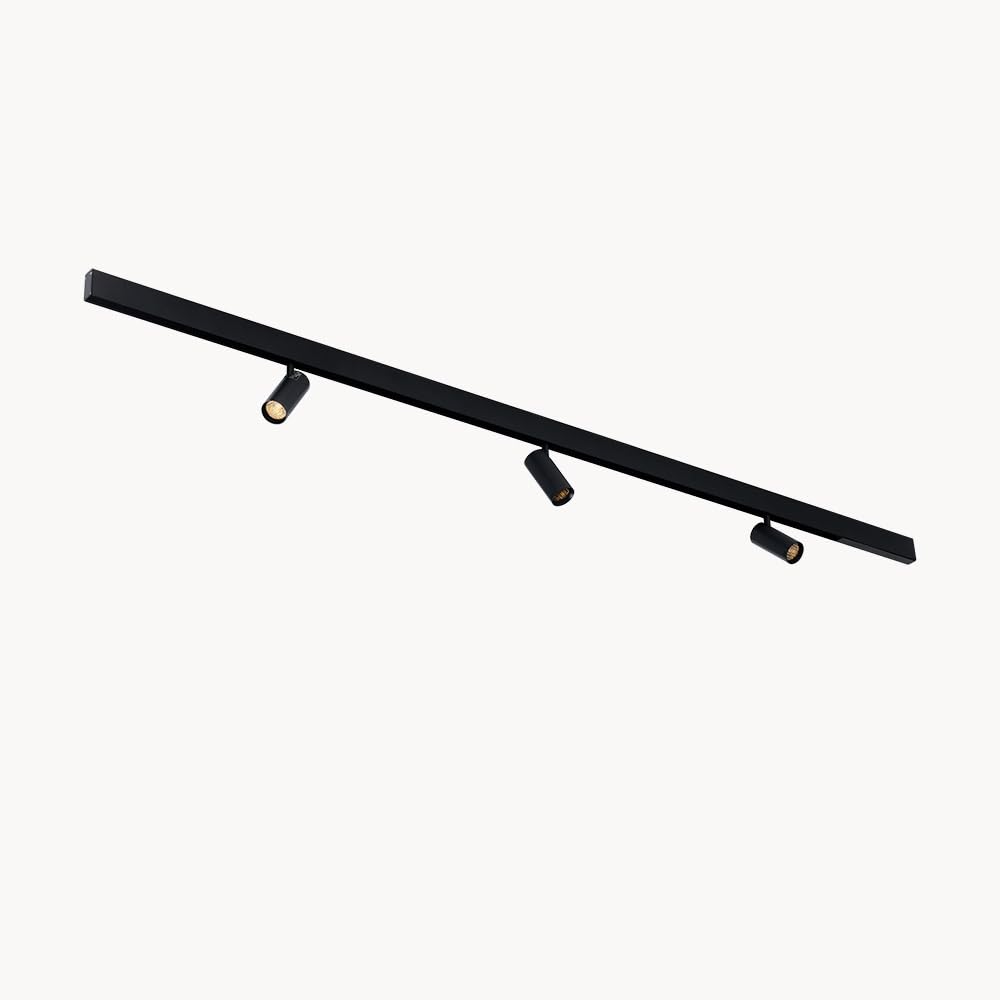 Qub Line Single Rail Spot Hue – Spot LED magnétique 48V – noir – compatible Zigbee – éclairage intelligent – pour rail Line – design moderne