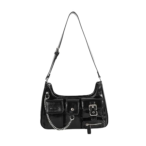 Sac bandoulière en PU noir : ne choisissez plus entre confort et style Y2K