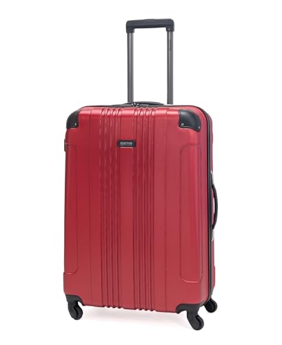 Kenneth Cole REACTION Out of Bounds Lightweight Hardshell 4-Wheel Spinner Luggage, Scarlet Red, 28-Inch Checked