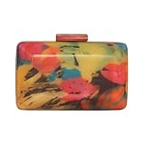 PSBIY Women Acrylic Evening Clutch Colorful Box Purse Glitter Marble Handbag Chain Shoulder Bag for Party Banquet Prom, Multicolor