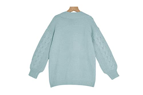Apbondy Girls Cable Knit Cardigans Button Down Long Sleeve Chunky Sweater Outerwear Mint Green #TOP5