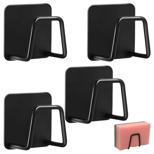 YIIWONI 4 Pièces Porte Eponge Evier Cuisine,adhésif - Accessoires pour évier - Crochet adhésif,5 * 5 * 3.2cm Porte Eponge Cuisine Evier CrochetPorte...