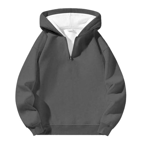 Lightweight Quarter Zip Men,Quarter Zip Up Hoodies(Dark Gray_02,Large)