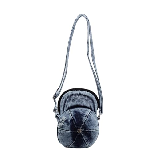 Denim Cap Crossbody Coin Purses Wallet Pouch Earphone Storage Bag Key Travel Coin Bag(Light blue)