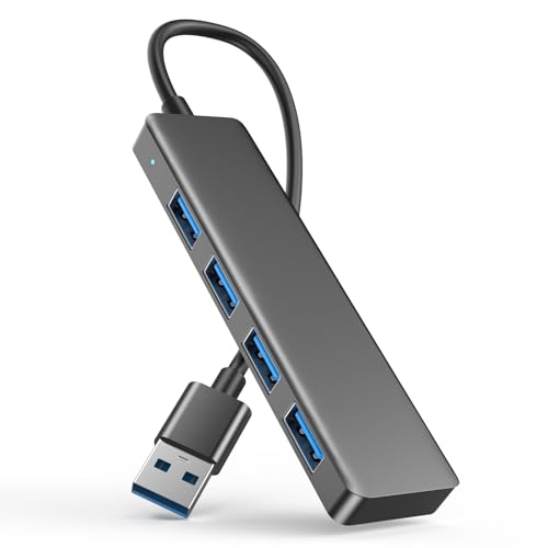IIOZO - Hub USB 3.0, divisor de concentrador USB de 4 puertos, adaptador USB portátil, mini expansor multipuerto para laptop, Xbox, unidad flash, disco duro, consola, impresora, cámara, teclado, mouse