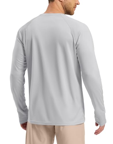 Image of Pudolla Men's Sun Protection Shirts UV SPF UPF 50+ Rash Guard Long Sleeve Lightweight Quick Dry Brethable Swimming Fishing