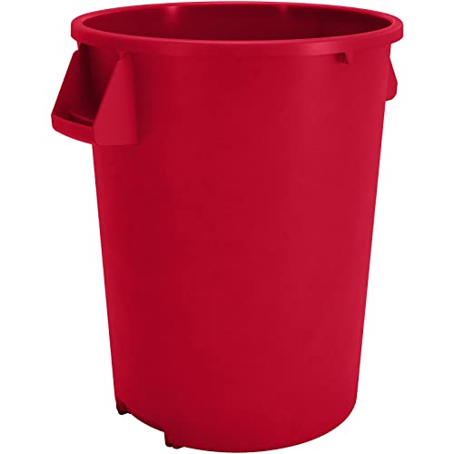 SPARTA Bronco 20 Gallon Trash Can, Thick Polyethylene Bin, NSF Certified Waste Container with Top Handles, Bottom Handholds, Reinforced Base and Stackable, LLDPE, 20 Gallon, Red