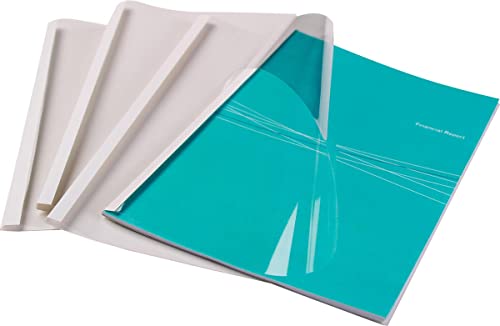 Fellowes Carpetas para encuadernación térmica estándar 3 mm, pack de 100, color blanco