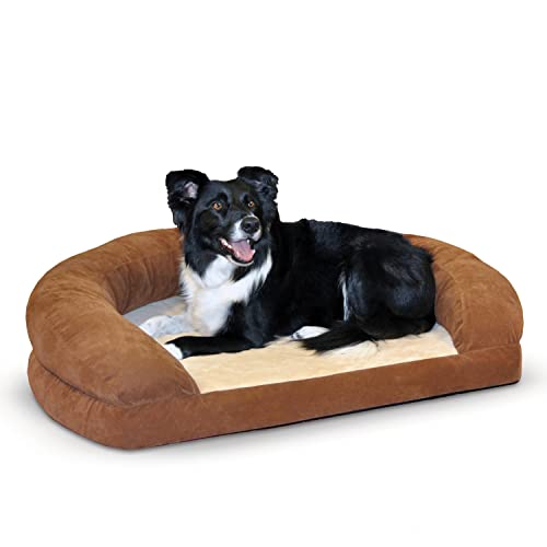 K&H Pet Products Ortho Bolster Sleeper Orthopedic Dog Bed Brown Large 40 Inches