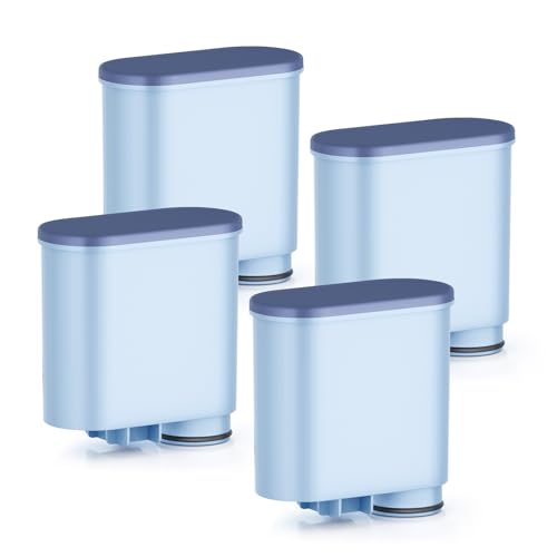 Mutital Pack de 4 filtres à eau pour cafetière compatible avec Philips AquaClean, filtre pour machine à expresso 3200, adapté aux cafetières automatiques,...